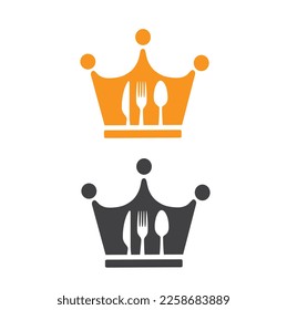 Chef crown with  fork and spoon.