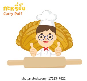 Chef and Curry Puff Thai Language it mean “Curry Puff”