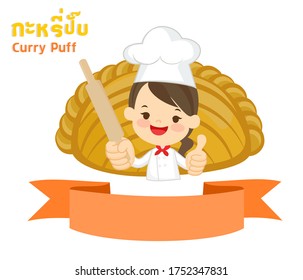 Chef and Curry Puff Thai Language it mean “Curry Puff”