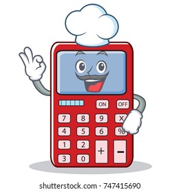Chef cute calculator character cartoon