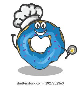 Chef cute donuts character vector template design illustration