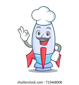 Chef cute rocket character cartoon