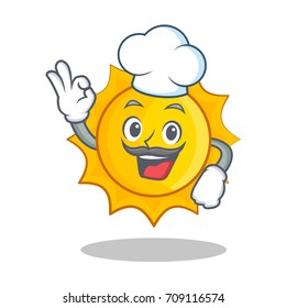 Chef cute sun character cartoon