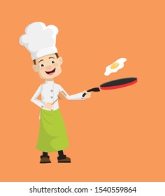 Chef Cute Tall cartoon Vector Illustration