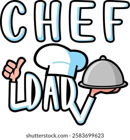 Chef Dad Funny Father's Day Vector Card