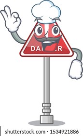 Chef danger cartoon isolated in the character