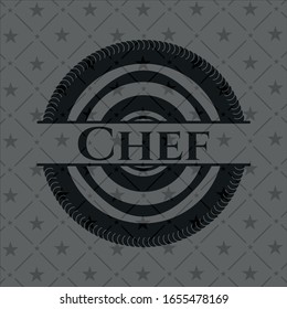 Chef dunkles Emblem. Retro. Vektorillustration Illustration. Detaillierte Angaben.