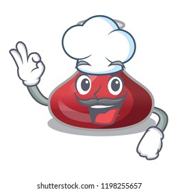 Chef delicious red wine with cartoon decanter