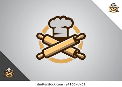 Chef design element. Bakery, cakes and pastries logo identity template. Perfect logo for business related to bakery, cakes and pastries. Isolated background. Vector eps 10.