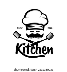 Chef design inspiration with kitchen chef tools in lettering art. Chef Restaurant Logo