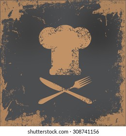 Chef design on old paper background,vector