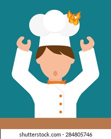 Chef design over blue background, vector illustration.