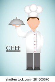 Chef design over blue background, vector illustration.