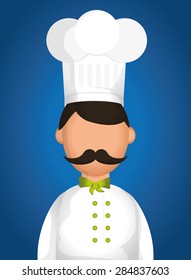 Chef design over blue background, vector illustration.