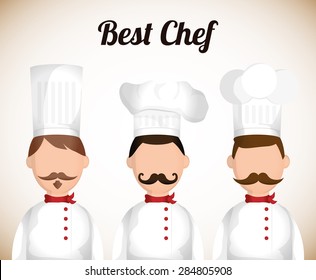 Chef design over white background, vector illustration.