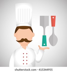 Chef design,  supplies icon. restaurant concept, vector illustration