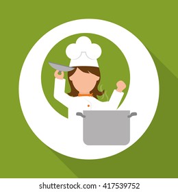 Chef design,  supplies icon. restaurant concept, vector illustration