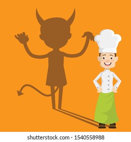 Chef - Devil Person Standing With Fake Smile