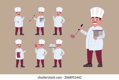 Chef Different Poses Vector Stock Vector (Royalty Free) 2068951442 ...