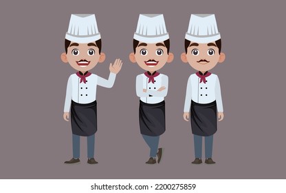 Chef Different Poses Vector Stock Vector (Royalty Free) 2200275859 ...