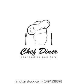 chef diner logo design, icon design template elements