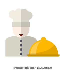 chef dish isolated flat color icon