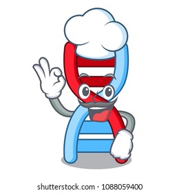 Chef dna molecule character cartoon