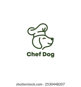 Chef Dog Logo Illustration Design With Line Art Style