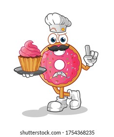 chef donut cartoon. mascot vector illustration