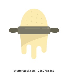 Chef dough icon flat vector. Pastry knead. Baking wheat isolated