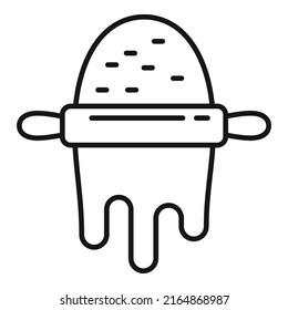 Chef dough icon outline vector. Pastry knead. Baking wheat