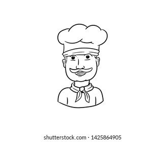 chef drawing doodle hand draw vector