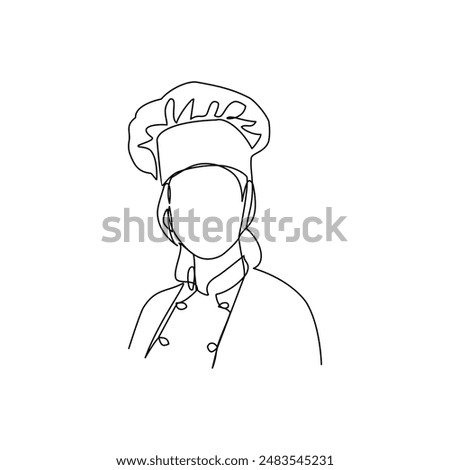 Chef drawn in line art style