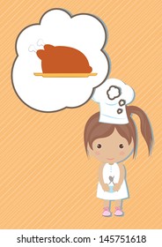 Chef Dream girl cartoon vector