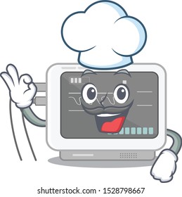 Chef ecg machine stuck the cartoon wall