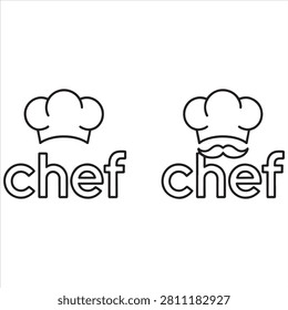 Chef and executive chef icon depiction with distinctive hat styles