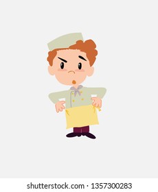 Chef with an expression of unpleasant surprise.