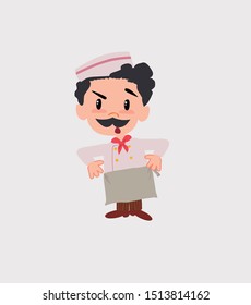 Chef with an expression of unpleasant surprise.
