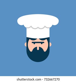 Chef face logo. Cook in cap symbol. Vector illustration
