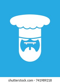 Chef face logo. Cook in cap symbol. Vector illustration
