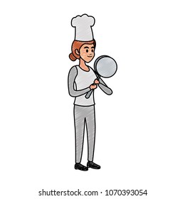 Chef female cartoon scribble