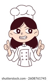 Chef female isolated shows the class