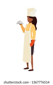 chef female worker avatar character