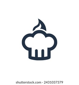 chef fire cook food meal logo vector illustration template design