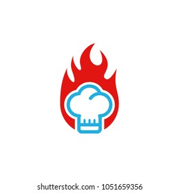 Chef Fire Logo Icon Design