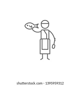Chef, fish, men icon. Element of restaurant icon. Thin line icon for website design and development, app development. Premium icon