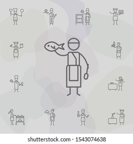 Chef, fish, men icon. Restaurant icons universal set for web and mobile