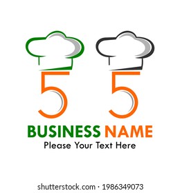 Chef with five logo template illustration