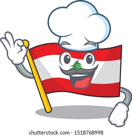 Chef flag lebanon raised above mascot pole