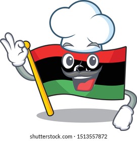 Chef flag libya cartoon isolated the mascot